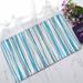 PKQWTM Blue-Beige-White Vertical Striped Pattern Home Decor Floor Mat Area Rug Doormat Size 18x30 Inches