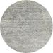 Ahgly Company Indoor Round Contemporary Pale Silver Gray Abstract Area Rugs 5 Round