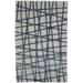 Wool / Silk Blue Rug 5X8 Modern Hand Tufted Scandinavian Geometric Room Size