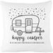 What for apparel Happy Camper with Stars Throw Pillow Cover Farmhouse DÃ©cor Vintage Home Decorations Cotton Linen Couch Throw Home Decorations