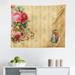 Landscape Tapestry Street Wine Old House in Italy Tuscany Street Floral Details Blurred Background Fabric Wall Hanging Decor for Bedroom Living Room Dorm 2 Sizes Multicolor by Ambesonne