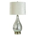 Enchanting Silver - Glass Body Table Lamp With Brushed Brass Metal Base