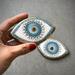 2PCS Turkish Design Evil Eye Ornament for Home Decor for Good Luck Success and Protection Positive Energy (Type A Small + Large)