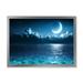 Designart Romantic Moon and Clouds Over Deep Blue Sea I Nautical & Coastal Framed Art Print