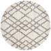 SAFAVIEH Berber Shag Kyle Geometric Area Rug Cream/Grey 3 3 x 3 3 Round