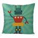 Robot | Teal | Fun Gifts | Pillow Cover | Home Decor | Throw Pillows | Happy Birthday | Kids Room Decor | Kids Room | Room Decor