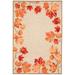 "Liora Manne Ravella Falling Leaves Border Indoor/Outdoor Rug Natural 8'3"" x 11'6"" - Trans Ocean RVL81230312"