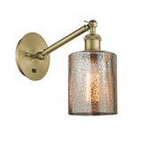 Beachcrest Home™ Shauna 1 - Light Dimmable Armed Sconce Glass/Metal in Yellow | 11.38 H x 5.3 W x 11.88 D in | Wayfair