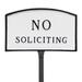 Montague Metal Products Inc. Small Arch No Soliciting Statement Plaque Sign w/ Lawn Stake Metal | 5.5 H x 9 W x 0.25 D in | Wayfair SP-10sm-LS-WB