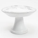 Rosalind Wheeler 13"W Round Antique Cement Gracie Decorative Pastry Tray, Serving Display Plate in White | 8 H x 13 W x 13 D in | Wayfair