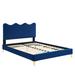 Current Performance Velvet Platform Bed by Modway Upholstered/Velvet in Blue | 26 H x 41.5 W x 84 D in | Wayfair MOD-6727-NAV