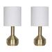 Everly Quinn Metal, S, 2, 21"H, Nickel Table Lamps Linen/Metal in Yellow | 24 H x 11 W x 11 D in | Wayfair C1EBCE54B6AA43AEBF14FD0E20B40357