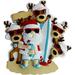 The Holiday Aisle® Santa Beach Surfboard Hanging Figurine Ornament Ceramic/Porcelain in Blue/Red/White | 3 H x 4 W x 1 D in | Wayfair
