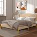 Red Barrel Studio® Platform Bed Wood & /Upholstered/Metal & /Metal/Polyester in Black | 45 H x 64.5 W x 86 D in | Wayfair