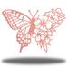 Rosalind Wheeler Analisse Floral Butterfly Wall Décor Metal in Pink/White | 36 H x 36 W x 0.01 D in | Wayfair B6D17D4F23FA446C99215C5FC28041DC