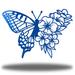 Rosalind Wheeler Analisse Floral Butterfly Wall Décor Metal in Blue | 18 H x 18 W x 0.01 D in | Wayfair 7CCE45B7697E4652804040071FD20F91