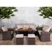 Winston Porter Isabellasophia 7 Piece Rattan Seating Group w/ Cushions Synthetic Wicker/All - Weather Wicker/Wicker/Rattan in Brown | Outdoor Furniture | Wayfair