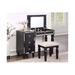 Rosdorf Park Gulshtab Vanity Set w/ Stool & Mirror Wood in Black | 30 H x 43 W x 18 D in | Wayfair 951D29999AF44347B0048A277DFD2BE9