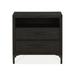 Birch Lane™ Monica Two-Drawer Metal Leg Nightstand In Vintage Coffee Wood in Black/Brown | 27 H x 28 W x 17 D in | Wayfair