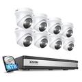 ZOSI 16CH 4K POE NVR security camera system w/ 4TB HDD, 5MP Outdoor Spotlight POE Cameras, 2-way Talk in White | 16 H x 12 W x 10 D in | Wayfair