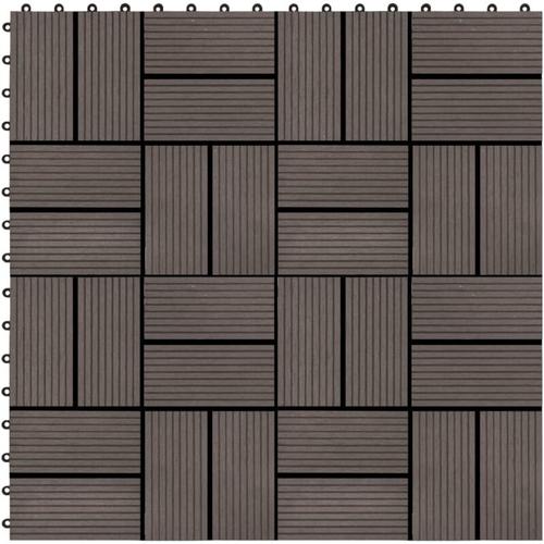 22 Stk. Terrassenfliesen 30 x 30 cm 2 qm wpc Dunkelbraun vidaXL96055