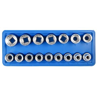 SWSTAHL Steckschlüsseleinsätze, 1/2', Zwölfkant, 8-24 mm, 16-teilig Steckschlüsselsatz 05640L Image