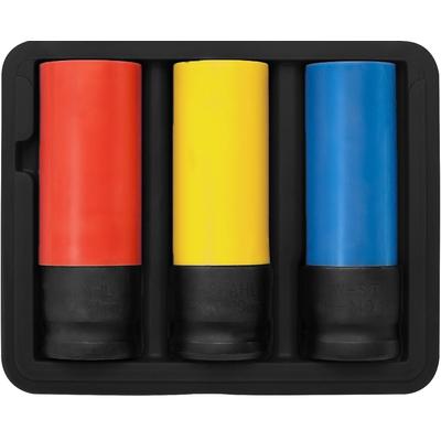 SWSTAHL Radmutterneinsätze, 1/2', 17, 19, 21 mm, 3-teilig Steckschlüsseleinsatz, Radmutter/-Bolzen 07870L Image