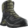 Wanderschuh SALOMON "QUEST ELEMENT Gore-Tex", Gr. 42, bunt (schwarz, olivgrün), Leder, Textil, sportlich, Schuhe, Wasserdicht