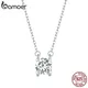 Bamoer – collier avec pendentif rond en diamant pour femme bijou de mariage classique en argent