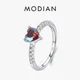 Modian – bague tendance en argent Sterling 925 cœurs colorés bagues multicolores en zircone pour