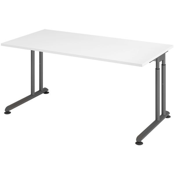HAMMERBACHER Schreibtisch »Z-Line« 160 cm Gestell graphitfarben weiß, 160x82x80 cm
