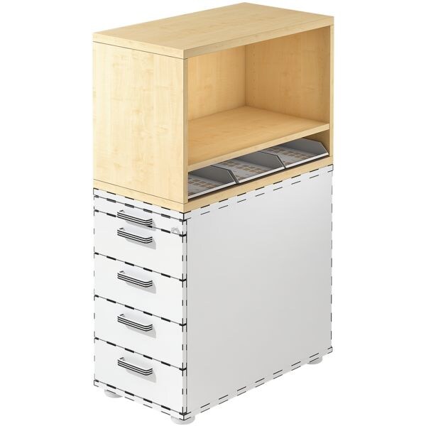 HAMMERBACHER Containeraufsatzregal »Z-Line« Ahorn, 42.8x53x80 cm