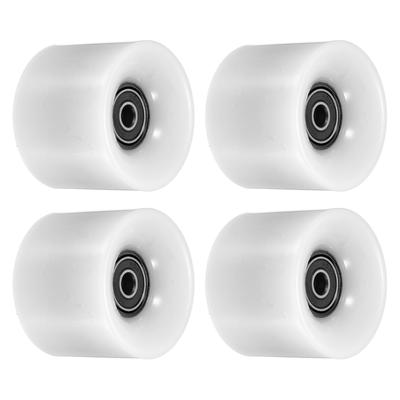 60mm Longboard Wheels with Bearings Skateboard Wheel 80A, White Black 4pcs