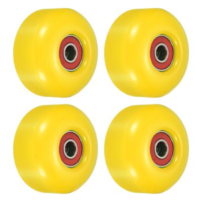 52mm Skateboard Wheel with Bearings ABEC-9 Street Wheels 95A Yellow Red 4pcs