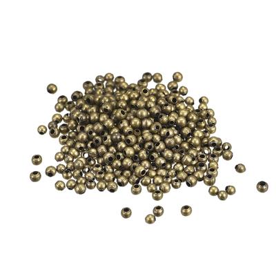 1200Pcs 2.4mm Round Spacer Beads Jewelry Making Spacer Loose Ball Bead, Bronze