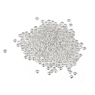 2000Pcs 2.5mm Round Crimp Beads Jewelry Making Crimp End Spacer Bead, Silver - Silver Tone