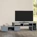 Asymmetrical TV Stand Expandable TV Console with 2 Large Closed Storage Drawers and 4 Open Shelves for TVs Up to 65"
