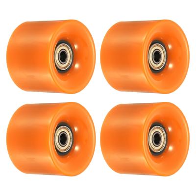 60mm Longboard Wheels with Bearings Skateboard Wheel 80A, Orange Golden 4pcs