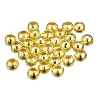 90Pcs 10mm Round Spacer Beads Jewelry Making Spacer Loose Ball Bead, Gold Tone - Gold Tone