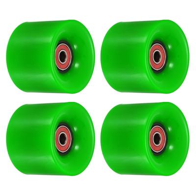 60mm Longboard Wheels with Bearings Skateboard Wheel 80A, Red Green 4pcs