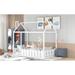 Twin Size Wood Bed House Bed Frame with Fence for Kids, Teens, Girls, Boys(Slats are not included)