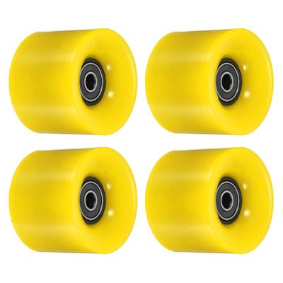 60mm Longboard Wheels with Bearings Skateboard Wheel 80A, Black Yellow 4pcs