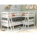 Versatile Design Twin Size L-shaped Bunk Bed with Ladder and High Quality Solid Pine Wood Legs and Durable Frame for Bedroom
