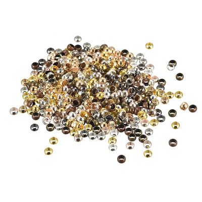 500Pcs 3.5mm Round Crimp Beads Jewelry Making Crimp End Spacer Bead, Multicolor