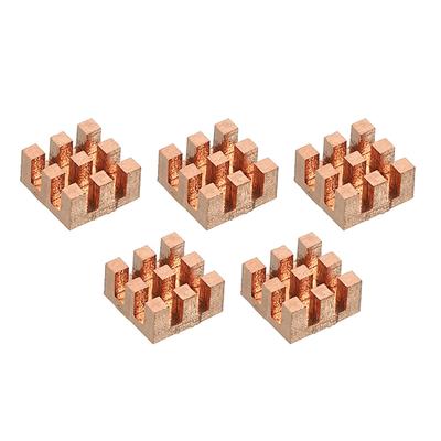 Heatsink Kit Pure Copper 8x8x4mm for IC MOS with Thermal Pads Pack of 5 - Gold Tone