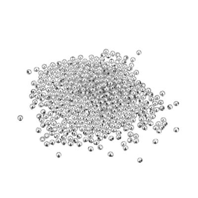 4000Pcs 2mm Round Spacer Beads Jewelry Making Spacer Loose Ball Bead, Silver - Silver Tone