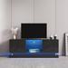 63''L Modern Gloss TV Stand Cabinet Functional TV Console Table with RGB LED Light Entertainment Center for up to 70 inch TV