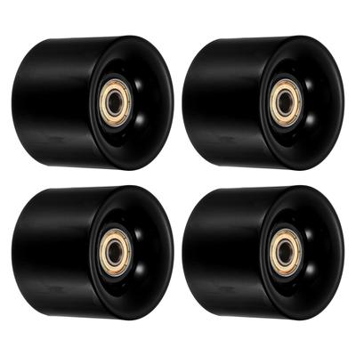 60mm Longboard Wheels with Bearings Skateboard Wheel 80A, Black Golden 4pcs