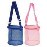 2pcs Mesh Beach Bag, Sea Shells Mesh Tote Sand Boxes Nets Bags, Blue Pink - Multicolor