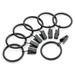 1 1/2 Inch Metal Curtain Clip Rings in Black Set of 20